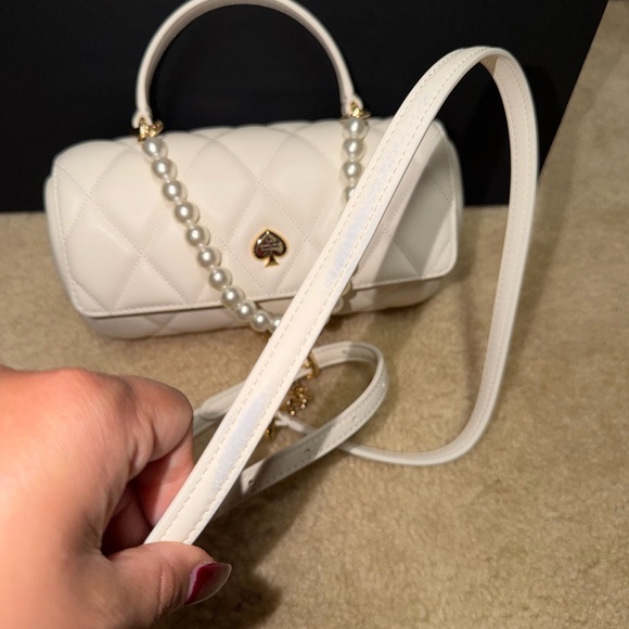 Kate Spade White Quilted Heart Handbag - Picture 4 of 4